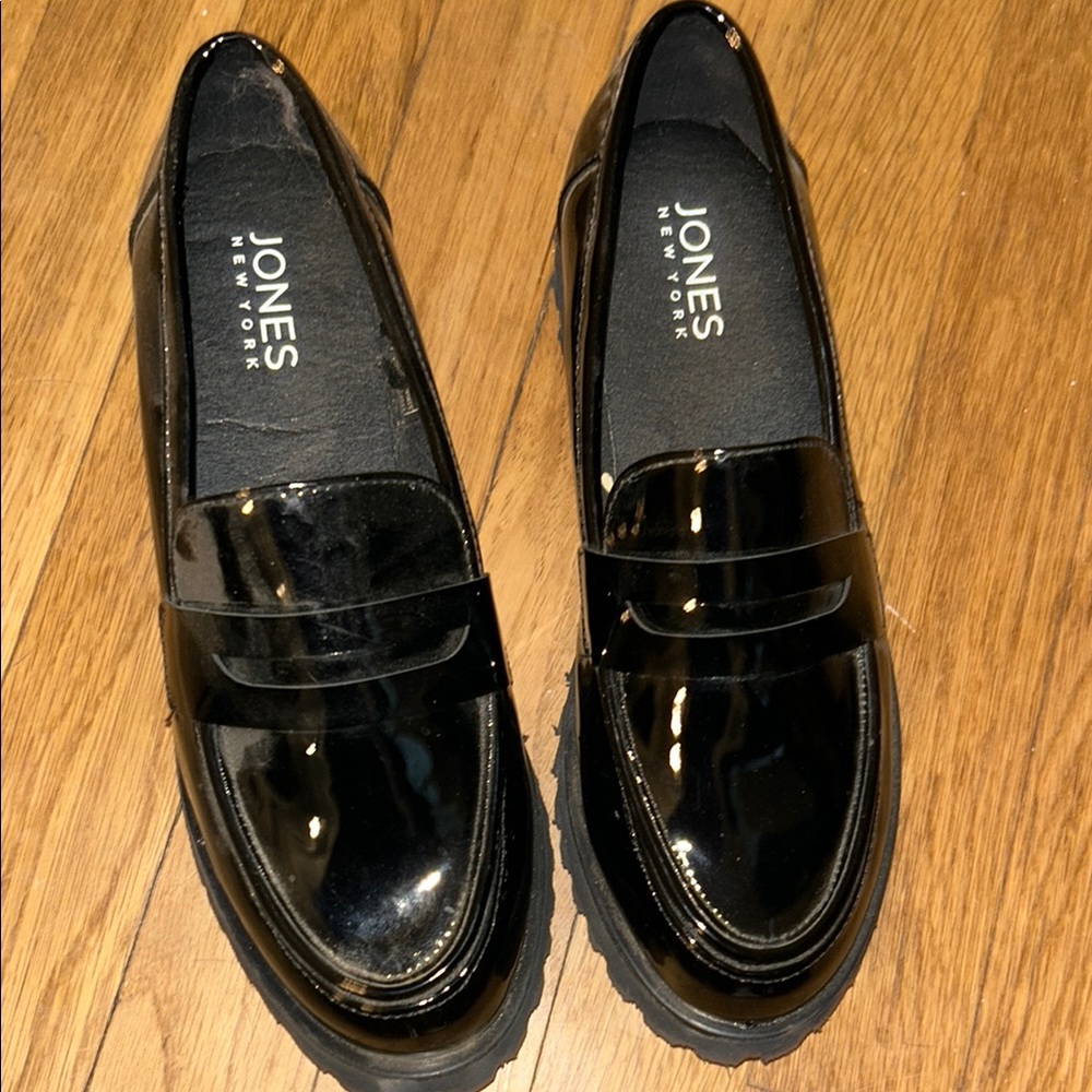Jones New York Black Patent Leather Loafers Flats